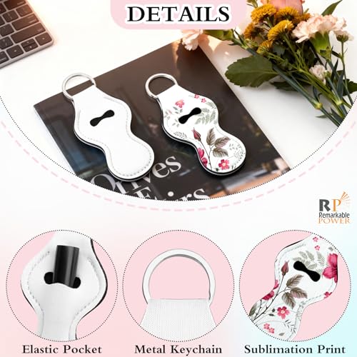 10-Pack Sublimation Chapstick Holder Keychains, White Neoprene