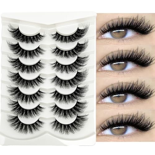 loladook 18mm Cat Eye Mink Lashes - 3D Full Strip Fluffy Eyelashes