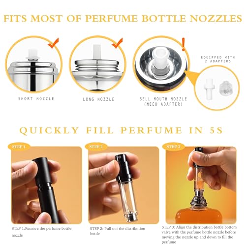 LTBL Black & Gray 5ml Refillable Perfume Atomizer - Portable Travel Spray