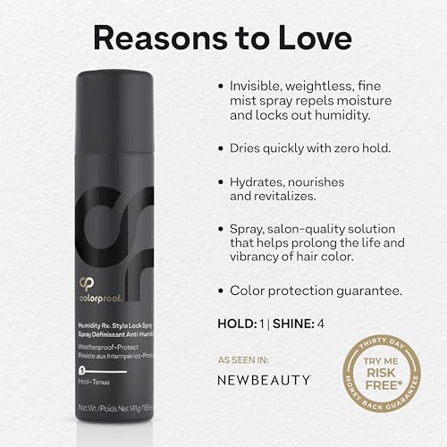 Colorproof Humidity Rx Style Lock Hair Spray 5 Fl. Oz. Sulfate Free Hairspray with Coconut Wood Scent