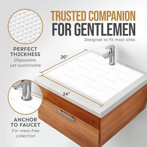 Disposable Beard Hair Catcher for Men - No Plastics - Biodegradable Sink Cover for Shaving and Trimming - Beard Bib Alternative - Simply Buzz, Catch, Toss