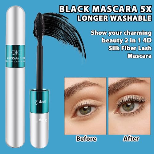 2 Pack QIC 4D Waterproof Mascara - 5x Longer Lashes