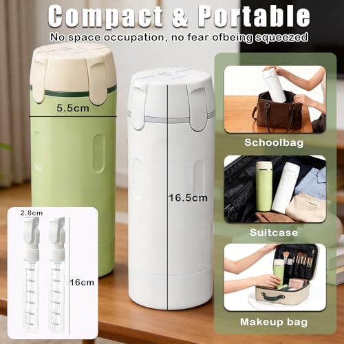 ZANSHI 4-in-1 Travel Dispenser Bottle Set for Toiletries - Leak-Proof & Portable