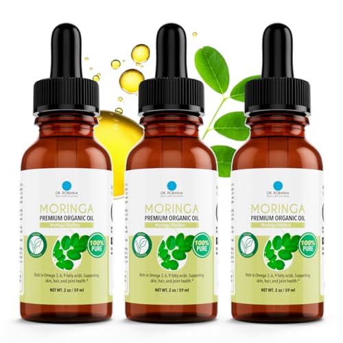 Dr. Robaina 100% Pure Organic Moringa Seed Oil ? Cold-Pressed, Unrefined & Hexane-Free Face, Hair & Nail Moisturizer ? Fast-Absorbing Non-Greasy Hydration ? 2 fl oz Dropper Bottle ? Made in USA