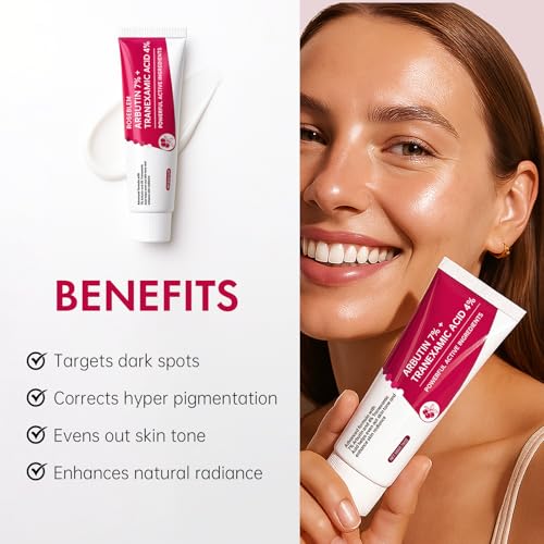 Arbutin 7% + Tranexamic Acid 4% Face Cream for Dark Spots & Uneven Skin Tone ? Hydrating, Non-Irritating, Safe for Sensitive Skin 1.76 oz (Pack of 1)