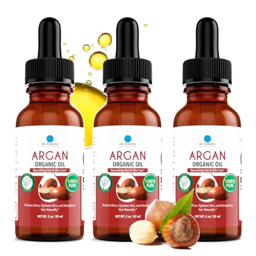 Dr. Robaina Pure Moroccan Argan Oil 2 fl oz ? Cold-Pressed, Small-Batch & Nitrogen-Sealed ? Fast-Absorbing Hair & Skin Moisturizer, Anti-Frizz Serum, Beard & Nail Treatment ? Hexane-Free, Made in USA