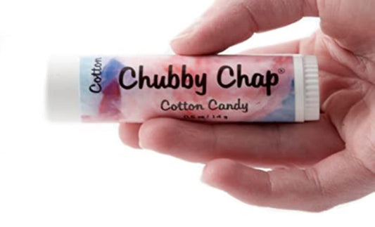 Chubby Chap - Three (3x) Large Jumbo Chapstick Natural Chapstick - 1/2 Ounce Lip Balm (Cotton Candy)