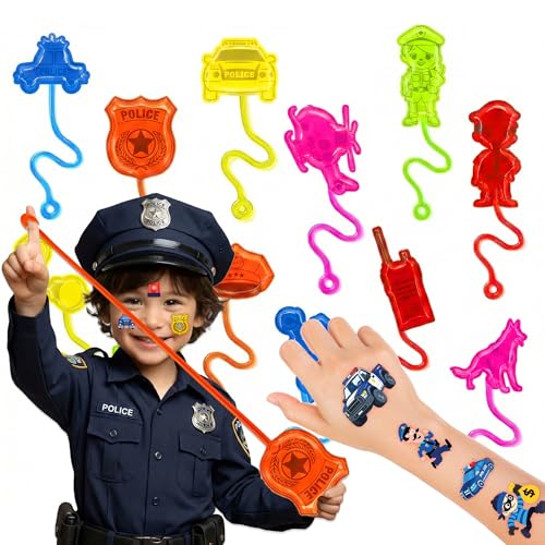 48 Pc Police Party Favors Kit - Stick Hands & Tattoos