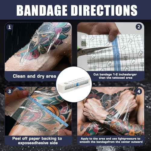 Tattoo Aftercare Bandage - 10 inches x 2.2 Yard - Clear Adhesive Roll - Easy to Apply and Remove, Second Skin, Waterproof and Latex Free Tattoo Cover up Patch