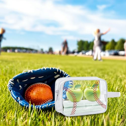 16PCS Baseball Cosmetic Bag - Waterproof Baseball Clear PVC Travel Bag,Baseball Gift Accessories Bags Goodie Snack Makeup Bag,Toiletry Zipper Pouch Organizer,Baseball Team Gifts for Girls Team Player