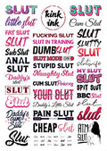 34 Temporary Tattoo Sheet - Kinky A4 Design by Kink Ink