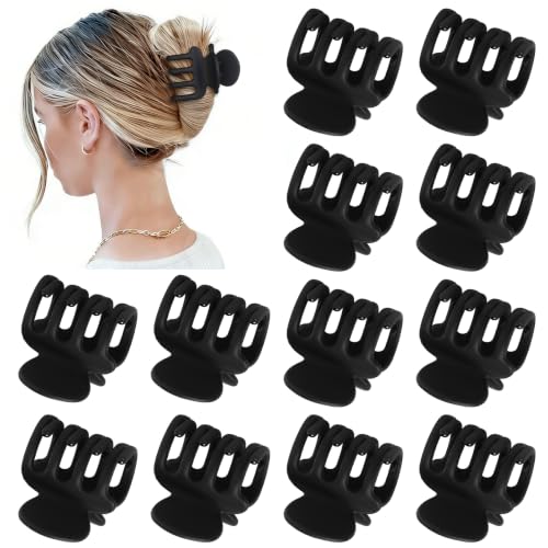 Sisiaipu 12Pcs Hair Clips Set - 1.8 Inch Claw Clips for All Hair Types