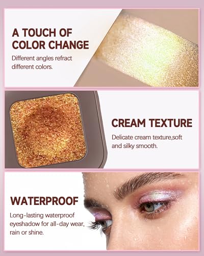 Duochrome Glitter Eyeshadow Palette - Mauve Blue Waterproof