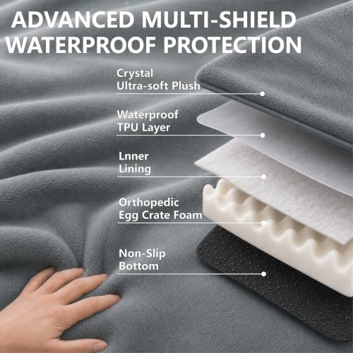 Orthopedic Dog Mat with 28D Memory Foam & Waterproof Lining