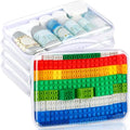 Sanwuta 4 Pcs Clear Hard Zipper Case with Handle Office Storage Cases Hard Plastic Pouches Transparent Bins for Crafts, Snacks, Cosmetics, Puzzles(12.6 x 9 x 2 Inches,White)