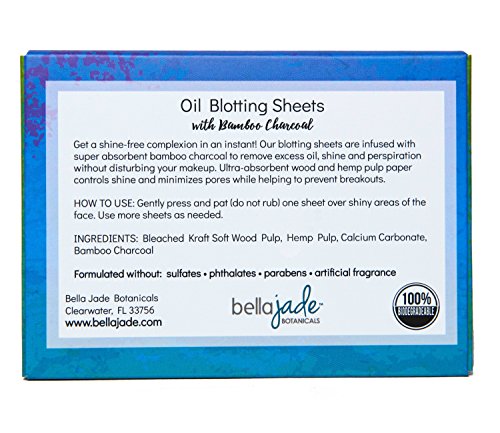 Oil Blotting Paper Sheets – Instantly Absorbs Excess Oil and Shine from Face without Smudging Makeup – Large size, 200 Tissues … (charcoal)