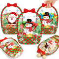 Fuutreo 50 Pcs Christmas Gift Bags with Handles - Resealable Plastic Favor Bags