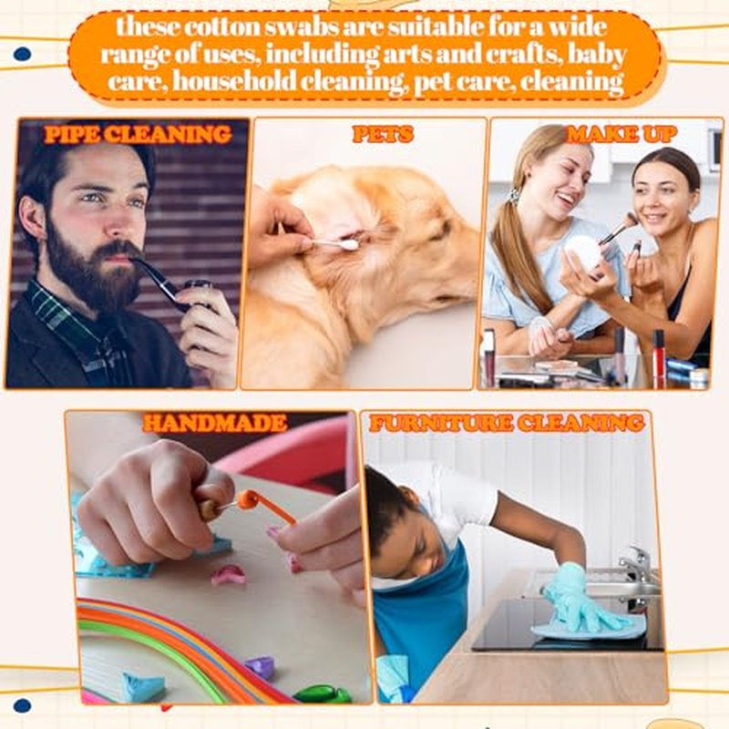 1200pcs Double-Ended Cotton Swabs with Storage Case - Extra Absorbent & Versatile