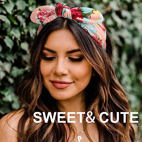 DRESHOW 8 Pack Adjustable Floral Headbands for Women