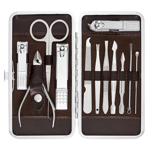 12-Piece Professional Manicure and Pedicure Grooming Kit