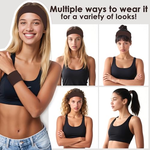 Ztomine Stretchy Headbands for Women, 8-Pack