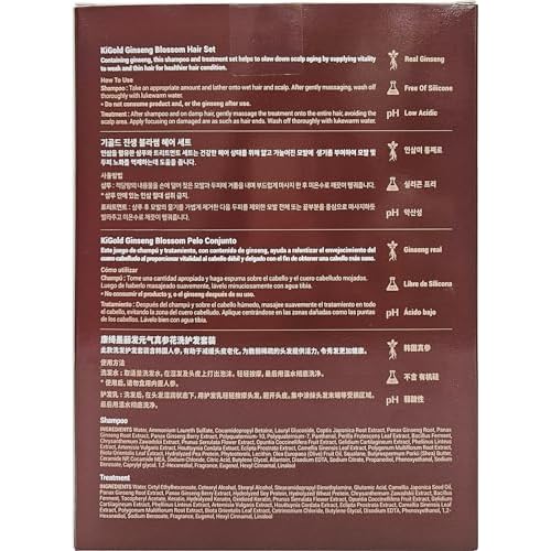 Daeng Gi Meo Ri - Ki Gold Ginseng Blossom Hair Set, Shampoo 13.5FL OZ/400ml and Treatment 13.5FL OZ/400ml