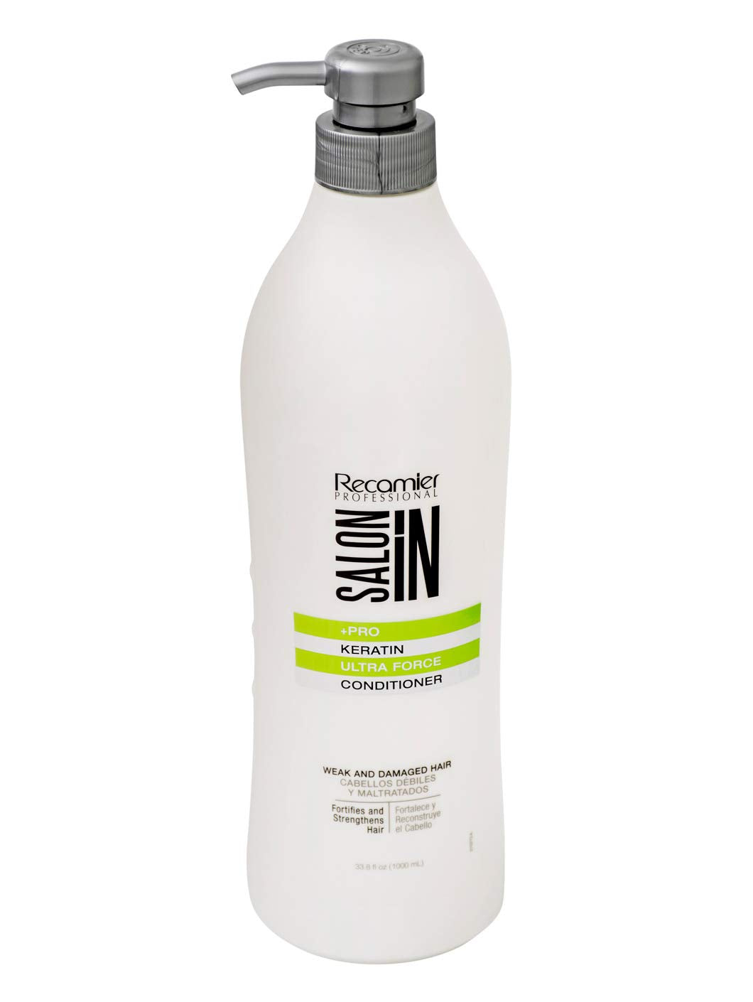 Recamier Professional Salon In +Pro Keratin Ultra Force Hair Conditioner 33.8oz - Acondicionador con Keratina para el Cabello Debil y Maltratado