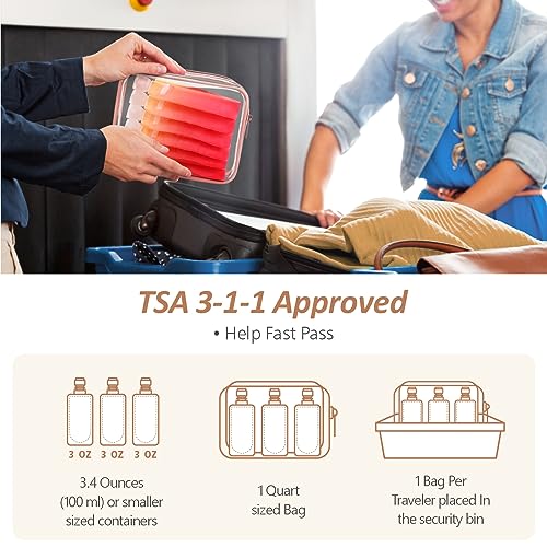 PACKISM 12-Pack Travel Pouches 3oz TSA Approved Leak-Proof