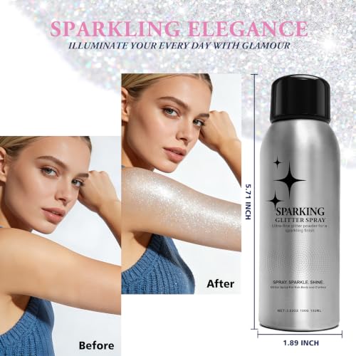 Hair and Body Glitter Spray – Quick-Dry Shimmer Mist, 100ml