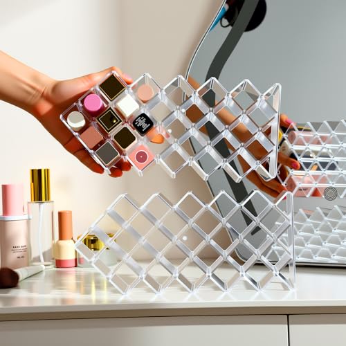 Hoolerry 4 Pack Acrylic Lipstick Holder Organizer 112 Slots Clear Lip Gloss Holder Organizers Stackable Lipsticks Tower Lipstick Case Display Stand Storage Box for Makeup Cosmetic Vanity(Fish Shape)