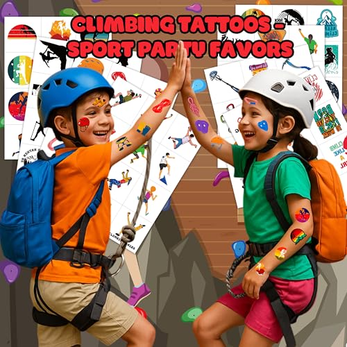 96PCS Rock Climbing Temporary Tattoos - 8 Sheets Party Favors