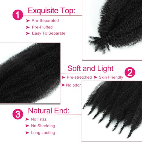 Afro Twist Hair 24 Inch Pre-Fluffed Spring Twist Hair Extensions 3 Pack