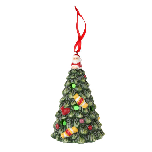 Spode Christmas Tree Collection Tree Ornament| LED Hanging Ornament| Holiday Home Décor| Tree Decoration Ornament| Measures 2.3 x 3.5 inch| Multicolor Lights