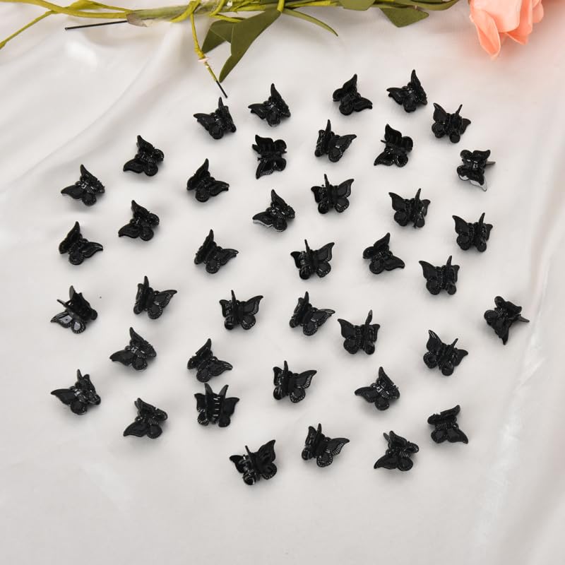 Black Butterfly Hair Clips Claw Small Hair Butterfly Clips for Women Butterfly Hair Barrettes for Thin Thick Hair Accessories Butterfly Clips for Girls Butterfly Hair Claw Pin 40 Pcs