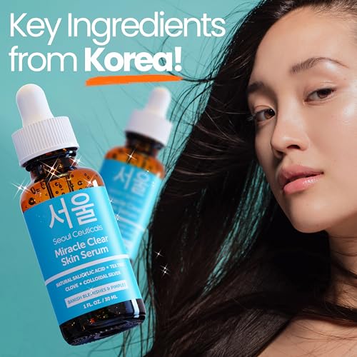 SeoulCeuticals Korean Acne Serum, Skin Care Treatment for Acne Prone Skin - Rapid Action Salicylic Acid, Tea Tree & Clove For Even Skin Tone 1oz