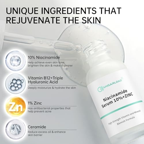 Niacinamide 10%+ Zinc 1% Serum For Face, Niacinamide Serum For Face, Dermatologist, Redness Relieve-30ml 1floz, 2Pcs