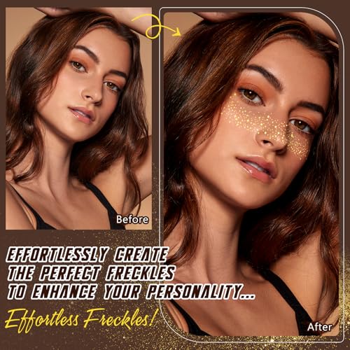 Gold Glitter Freckles Temporary Face Tattoos - 10 Count