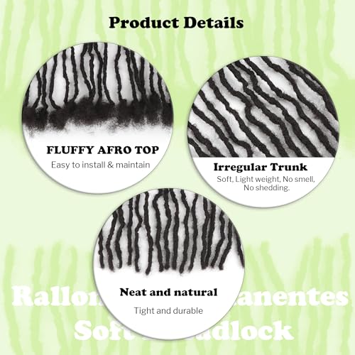 Orientfashion Micro Locs Extensions human hair,8 inch 0.4cm Thickness Soft Sisterlocs Extensions Human Hair Dreadlocks Can Be Bleached and Dyed.(8inch 0.4cm 20Strands, Natural black)