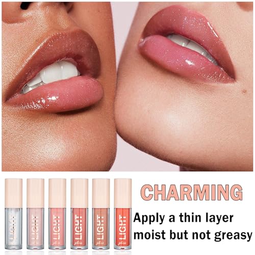 6-Piece Lip Gloss Set - Nude Pink Glossy & Moisturizing