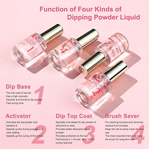 SAVILAND HEMA-Free Dip Powder Liquid Set - 10 Pc Dip Nail Starter Kit