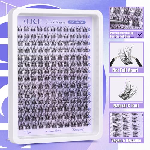 ALICE Wispy Cluster Lashes DIY Extension 8-16mm Invisible Band
