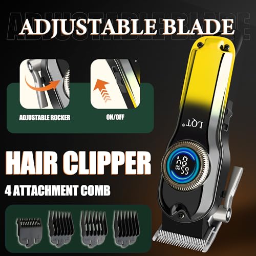 Professional Hair Clippers for Men, Professional Barber Clippers Razor and Trimmer Set, Gold Mens Cordless Hair Clipper for Him Father's Day Gift