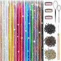 Hair Tinsel Kit 7600 Strands 16 Colors with Tools