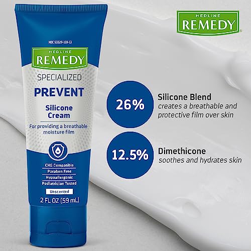 Medline Remedy Specialized Silicone Cream for Skin Moisturization, Advanced Formula, 2 oz
