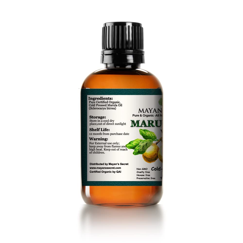 Mayan's Secret Pure Carrier and Essential oils for Skin Care, Hair, Body Moisturizer for Face-Anti Aging Skin Care (Marula Oil Organic, 1oz)