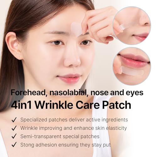 AVCA Wrinkle Repair Patches for Face - Korean Anti-Wrinkle Smoothers, 55pc