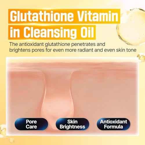 numbuzin No.5 Cleansing Oil | Glutathione C Facial Spa Cleanser | Gentle Cleanser for Blackhead, Pore, Makeup Remover | Vitamin C, Niacinamide | Double Cleansing, Korean Skincare | 6.76 fl. oz.