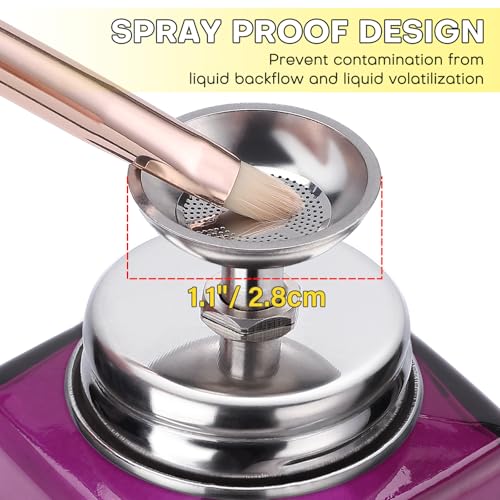 Noverlife 4Oz / 120ml Glass Acetone Pump Dispenser with Cover, Triple-Filter Clog-Free Pump Alcohol Dispenser Push Down, Refillable Nail Polish Remover Bottle, Pumping Press Makeup Remover Container