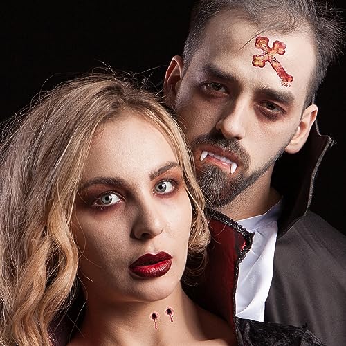 Vampire Bite Mark Temporary Tattoos – 4pk Halloween Costume Kit
