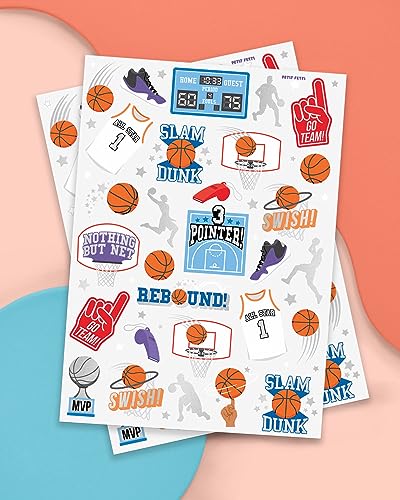Basketball Temporary Tattoos - 58 Foil Styles